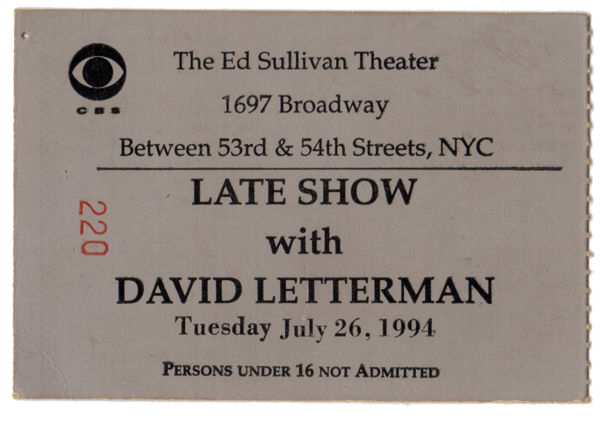 Late Show with David Letterman, New York City, NY