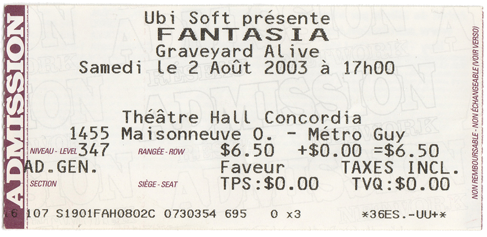 Graveyard Alive, Fantasia Film Festival, Montreal, QC