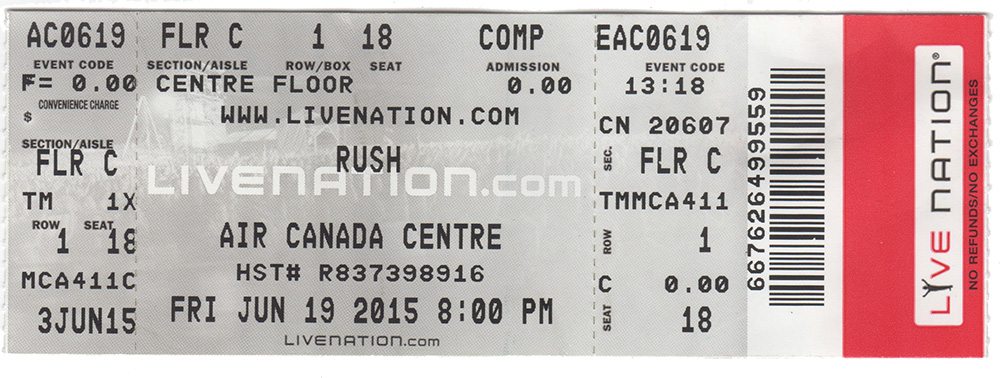 Rush: R40 Live Tour 2015, Toronto, ON #002