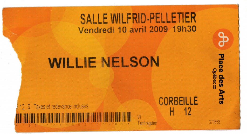 Willie Nelson, Salle Wilfrid Pelletier, Montreal QC April 10, 2009