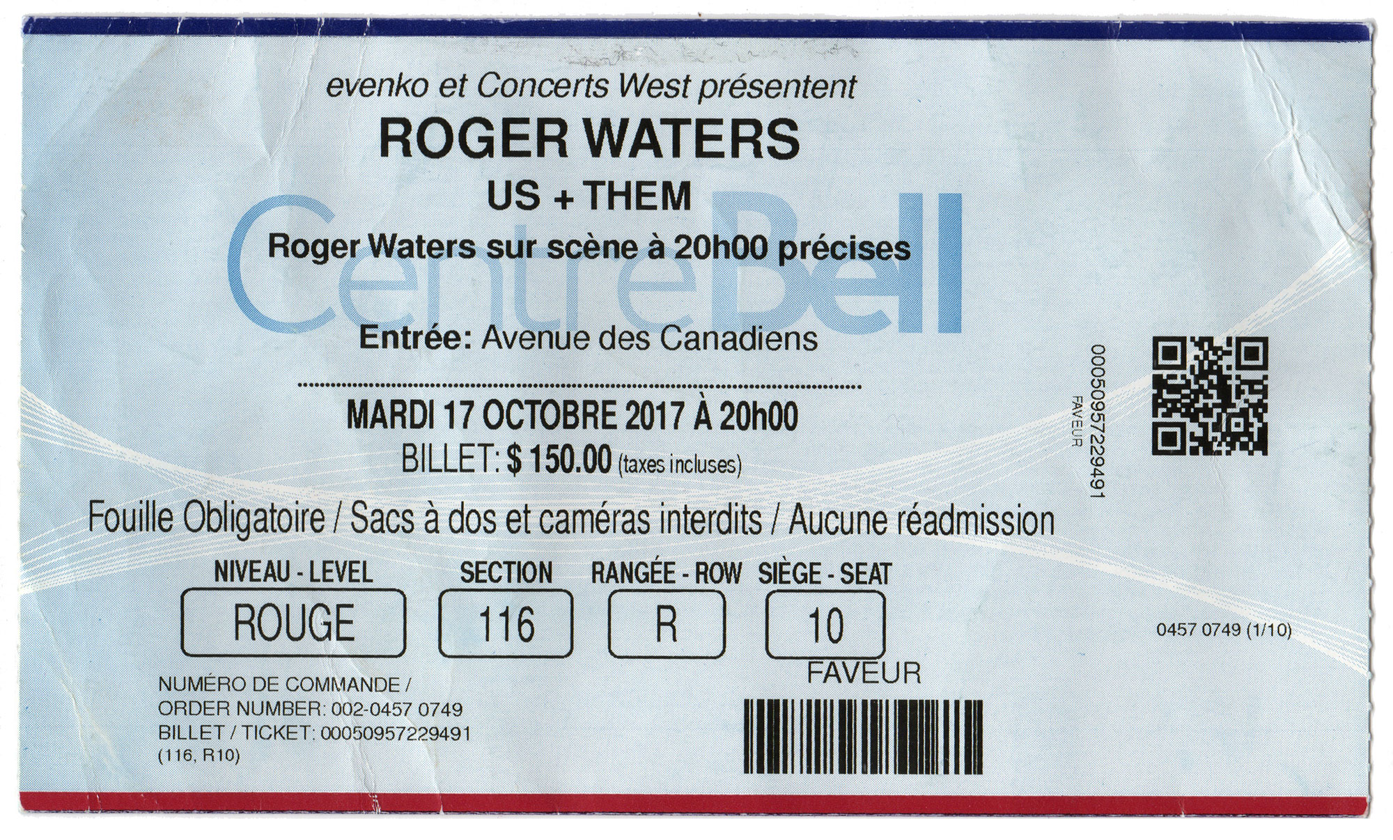 Roger Waters, Bell Centre, Montréal, QC