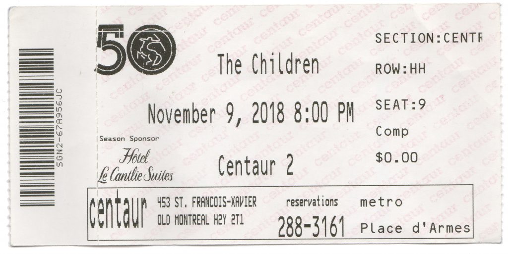 Centaur Theatre Ticket, November 9, 2018 - The Children