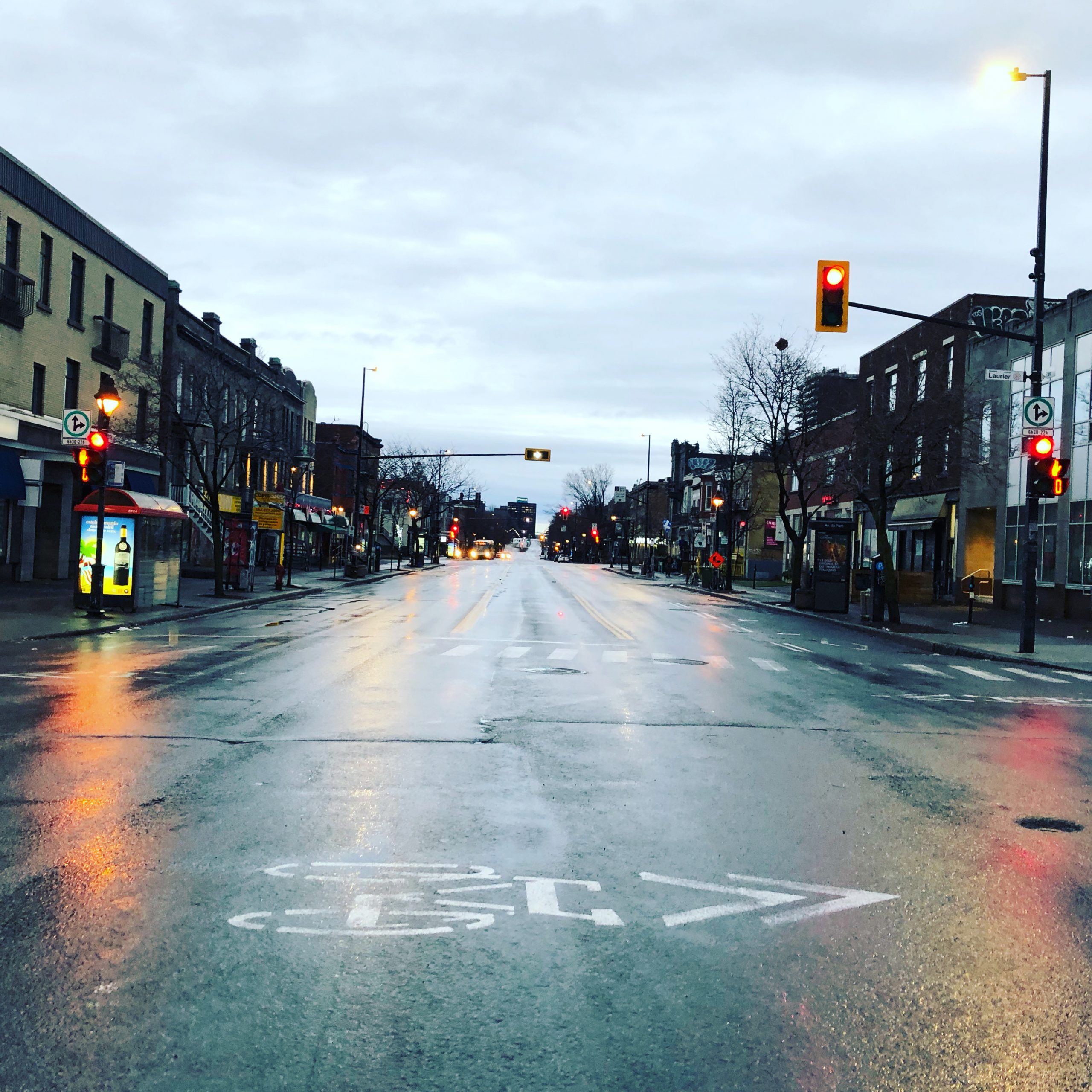 Deserted street, Parc Avenue on Christmas Morning 2020