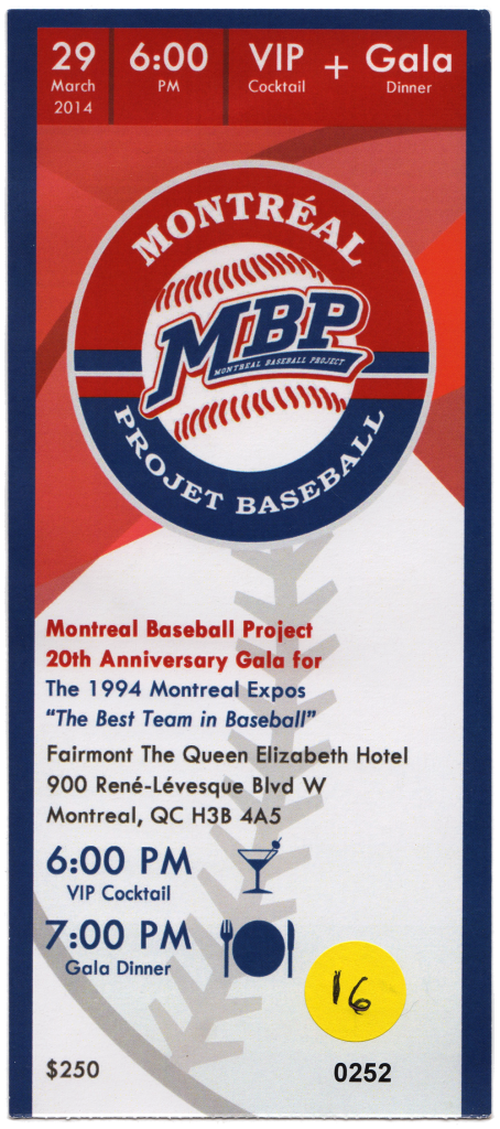 MBP Gala Ticket, March 29, 2014